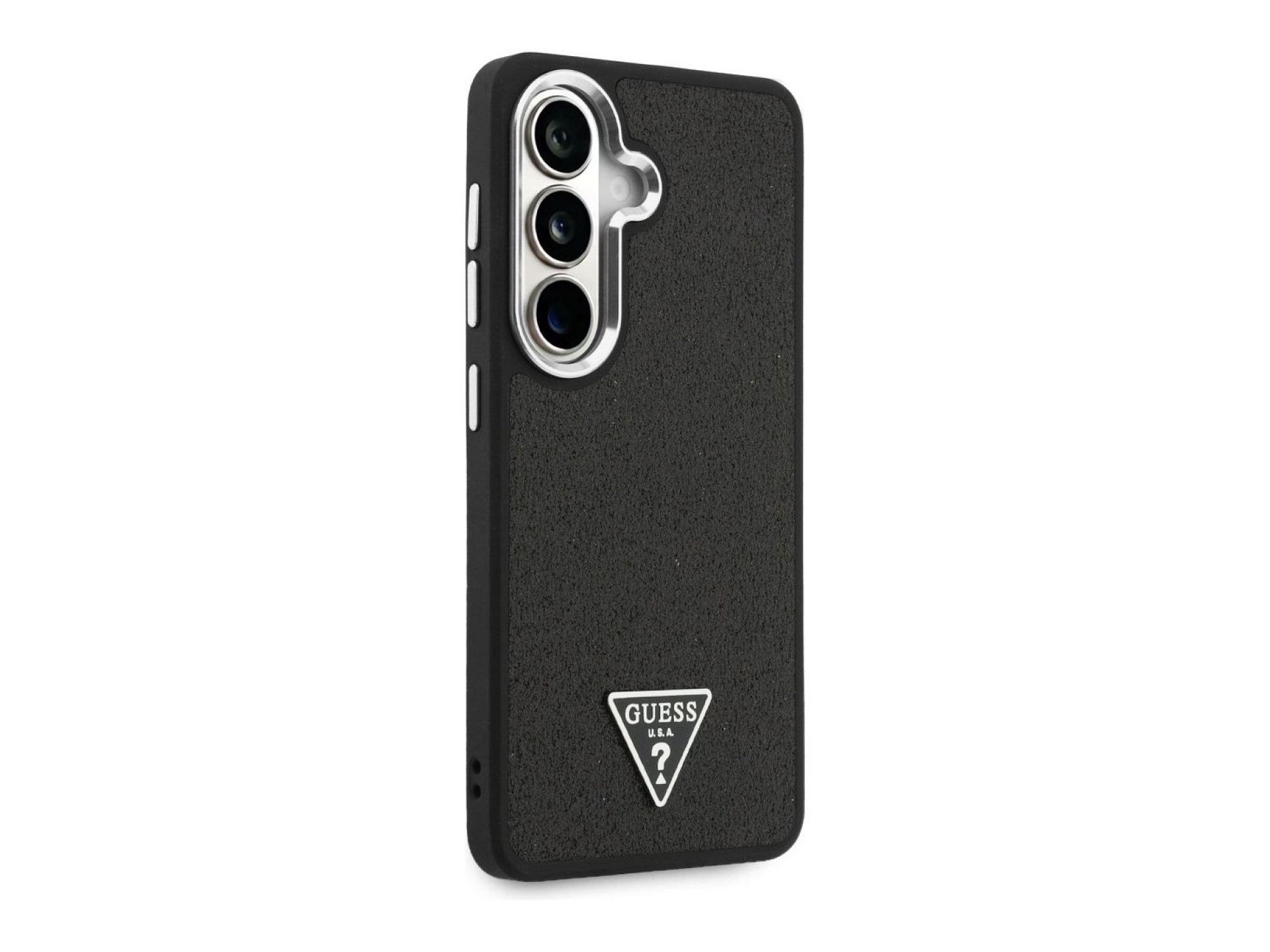 Capa MagSafe Guess Fixed Glitter Triangle para Samsung Galaxy S26 - preta