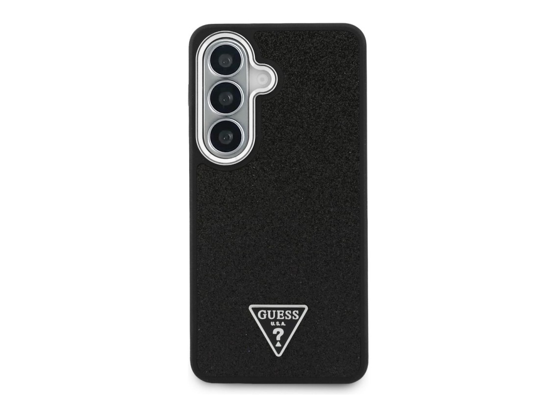 Capa MagSafe Guess Fixed Glitter Triangle para Samsung Galaxy S26 - preta