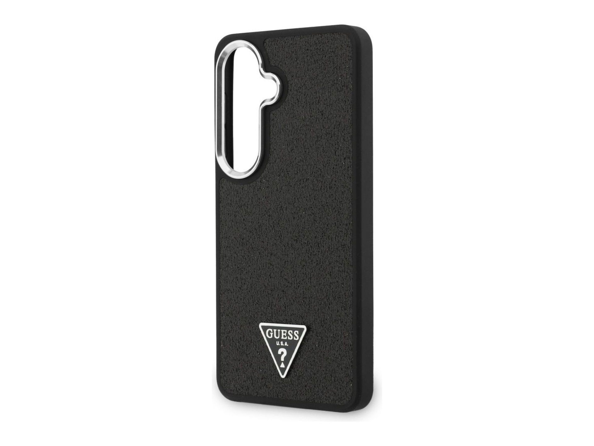 Capa MagSafe Guess Fixed Glitter Triangle para Samsung Galaxy S26 - preta