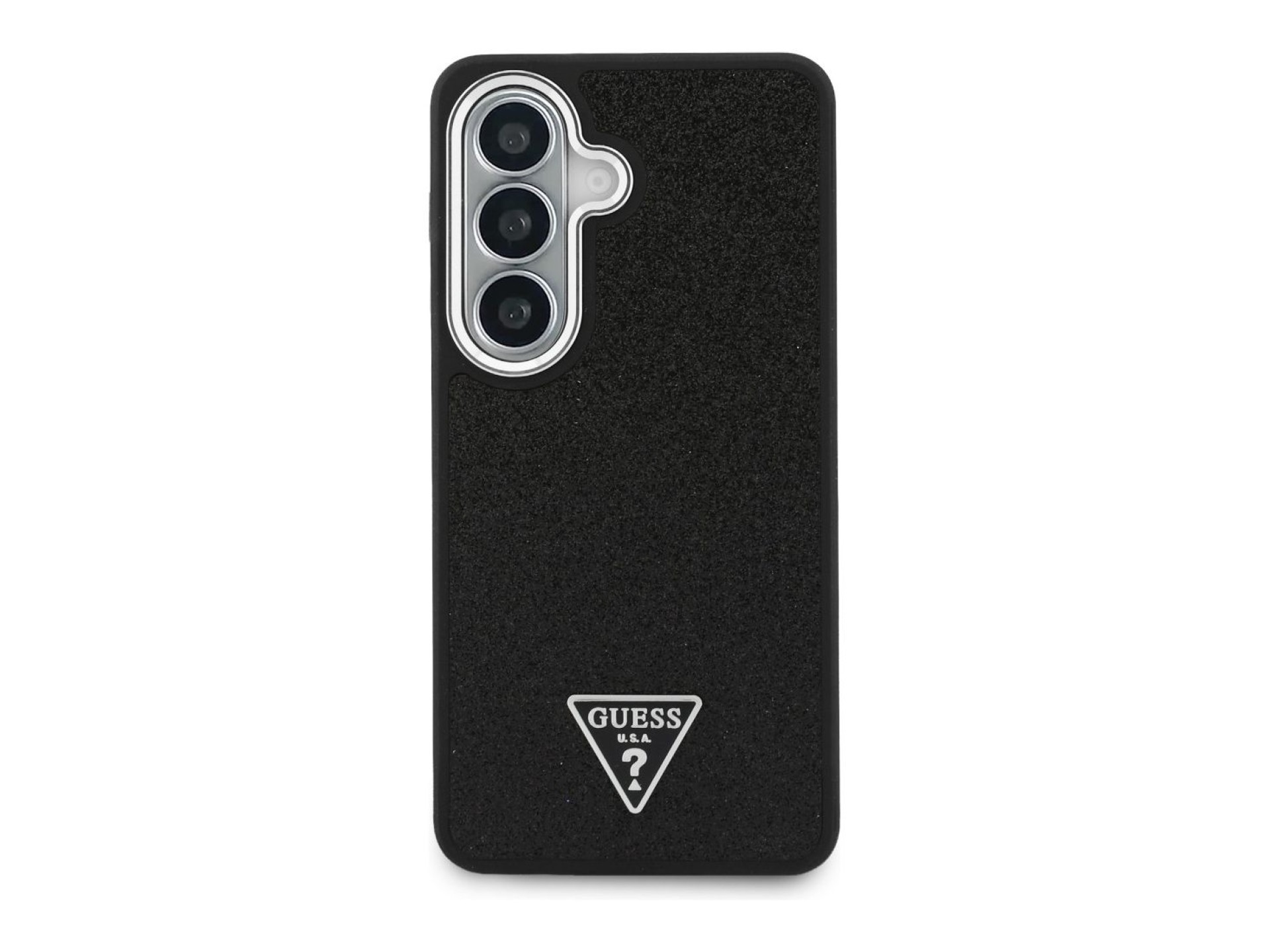 Capa MagSafe Guess Fixed Glitter Triangle para Samsung Galaxy S26 - preta
