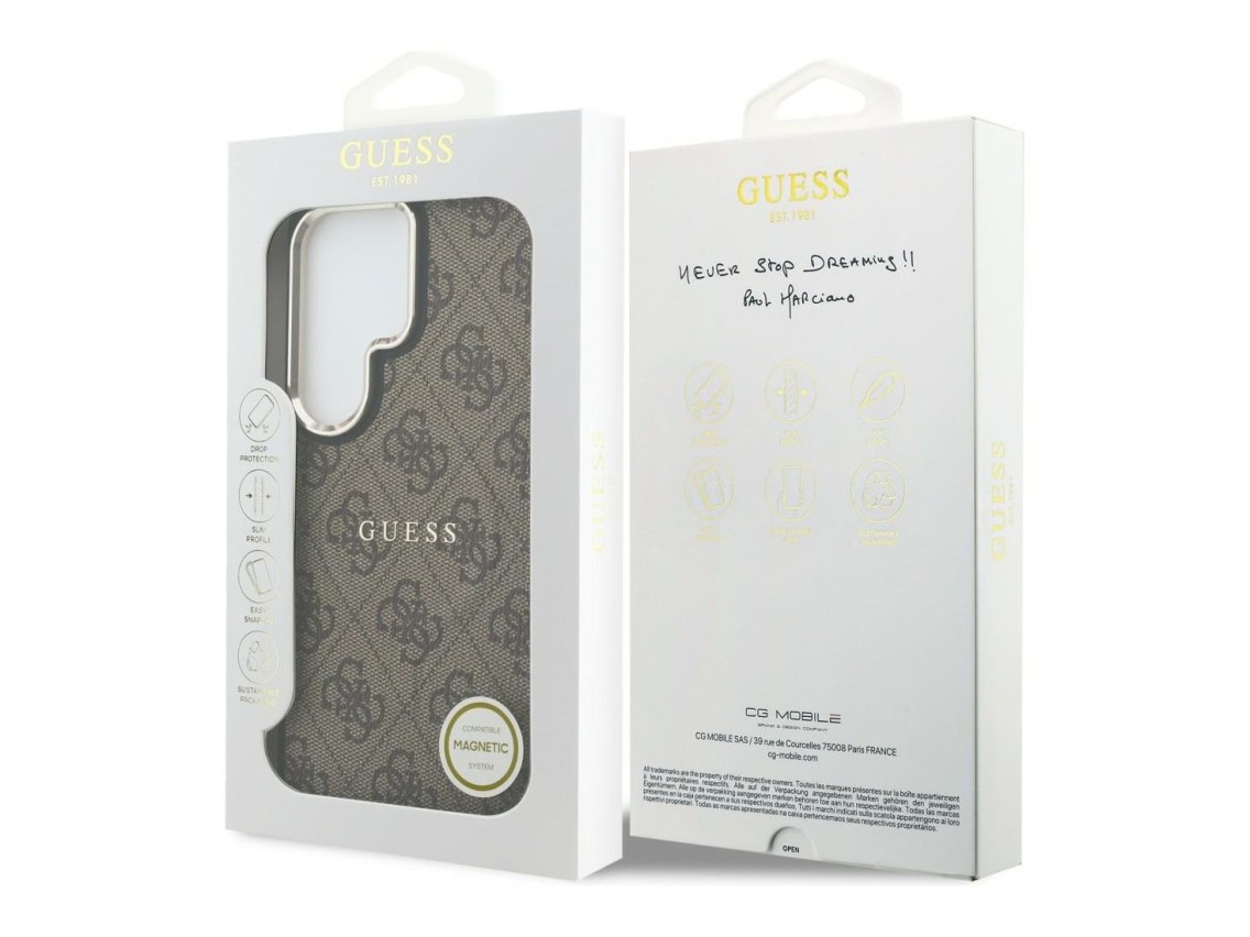 Guess 4G Embossed Ring MagSafe case for Samsung Galaxy S26 Ultra - brown