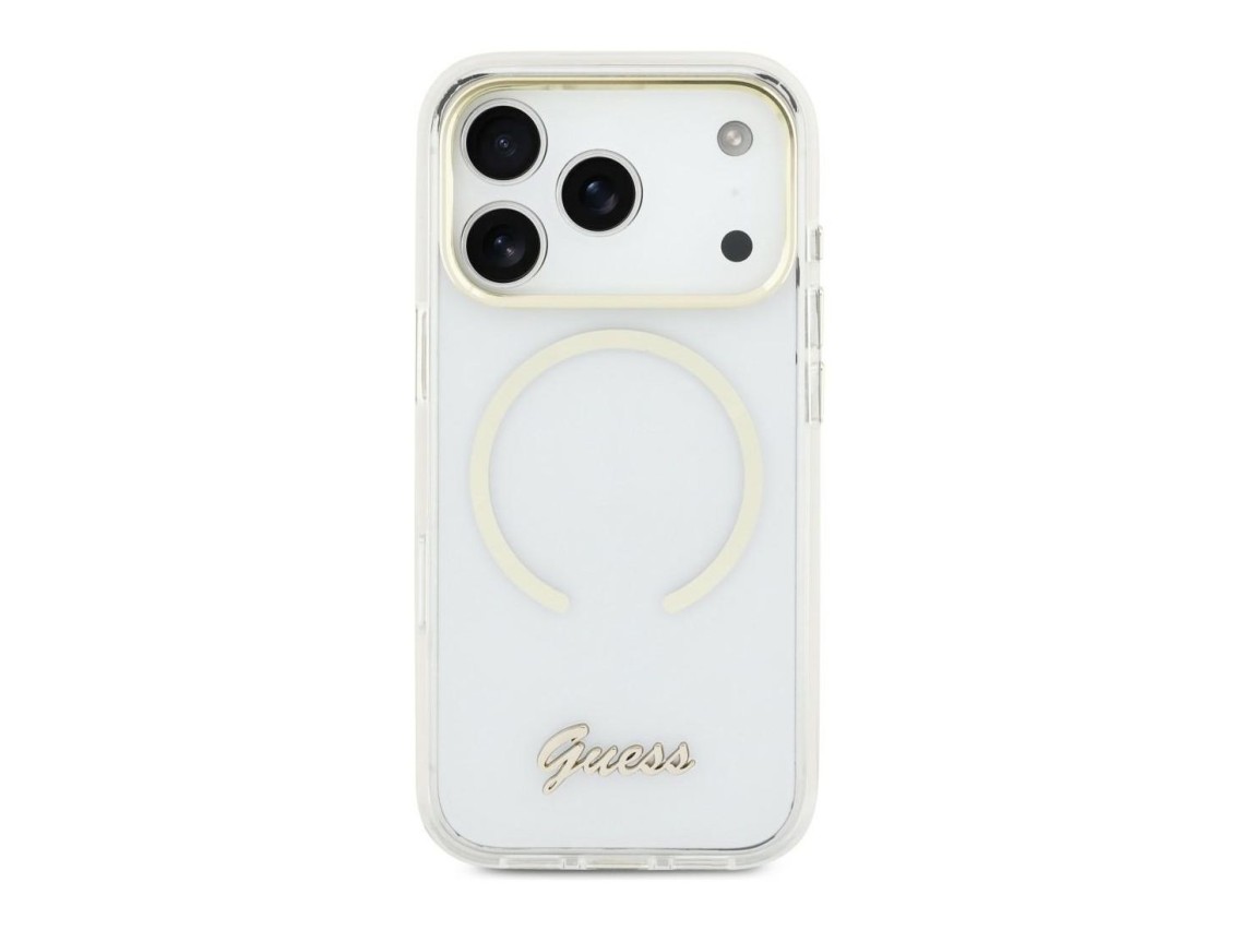 Capa MagSafe metálica com script IML para iPhone Air - Transparente