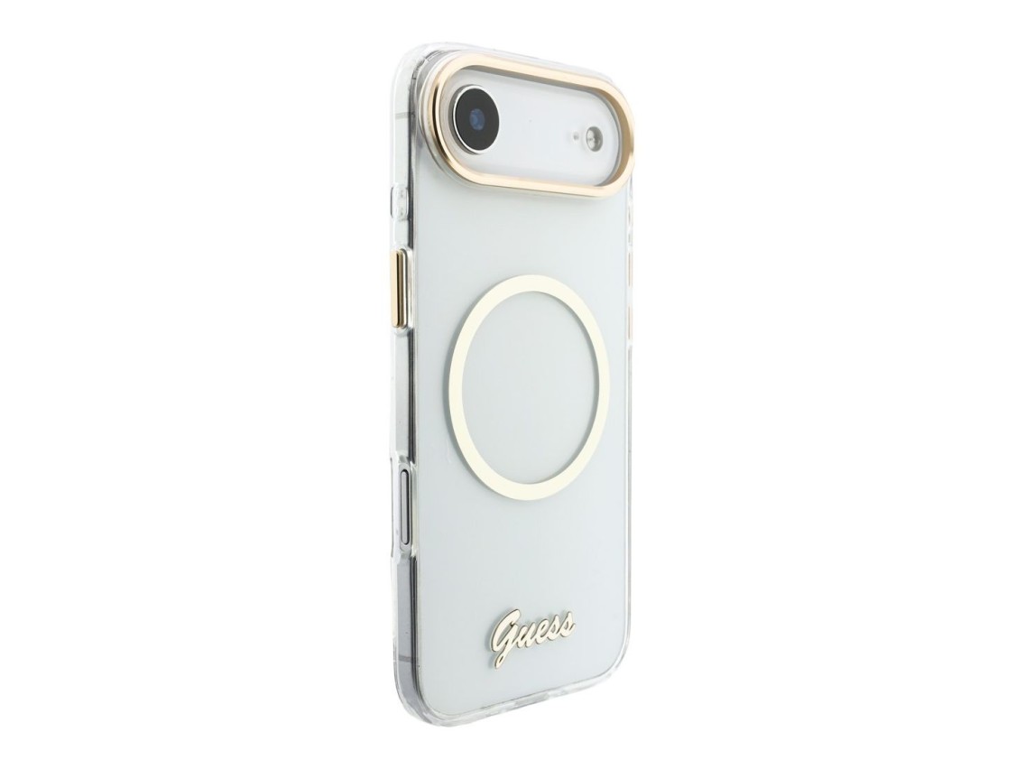 Capa MagSafe metálica com script IML para iPhone Air - Transparente