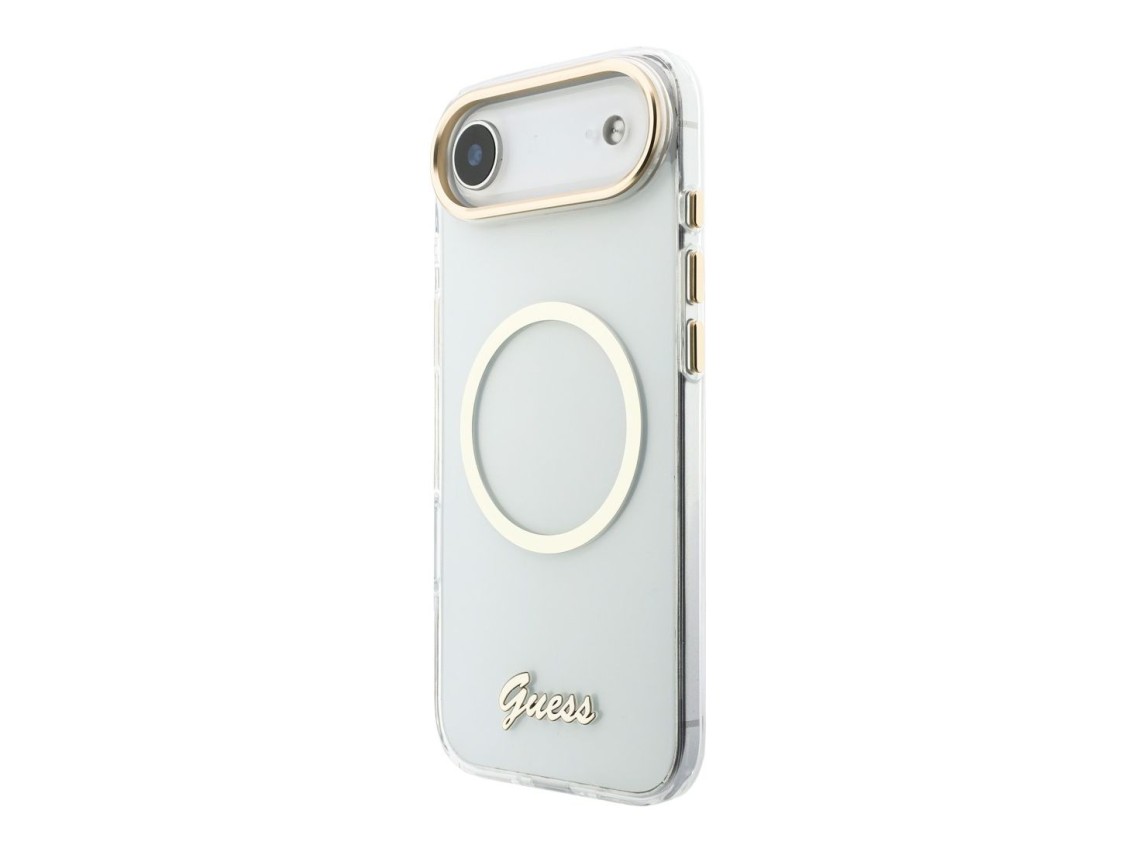 Capa MagSafe metálica com script IML para iPhone Air - Transparente