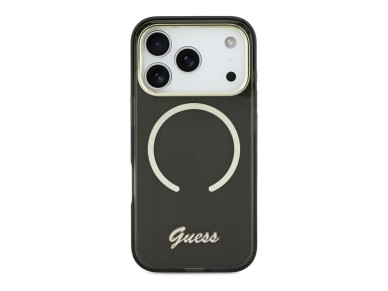 Guess IML Script Metal MagSafe Case for iPhone 17 - Black Guess IML Script Metal MagSafe Case for iPhone 17 - Black