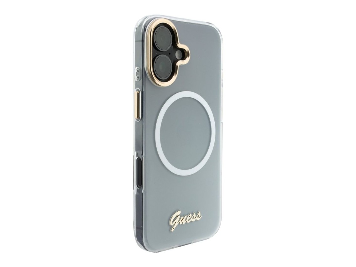 Funda met�lica MagSafe Guess IML Gradient Script para iPhone 17 - Blanca
