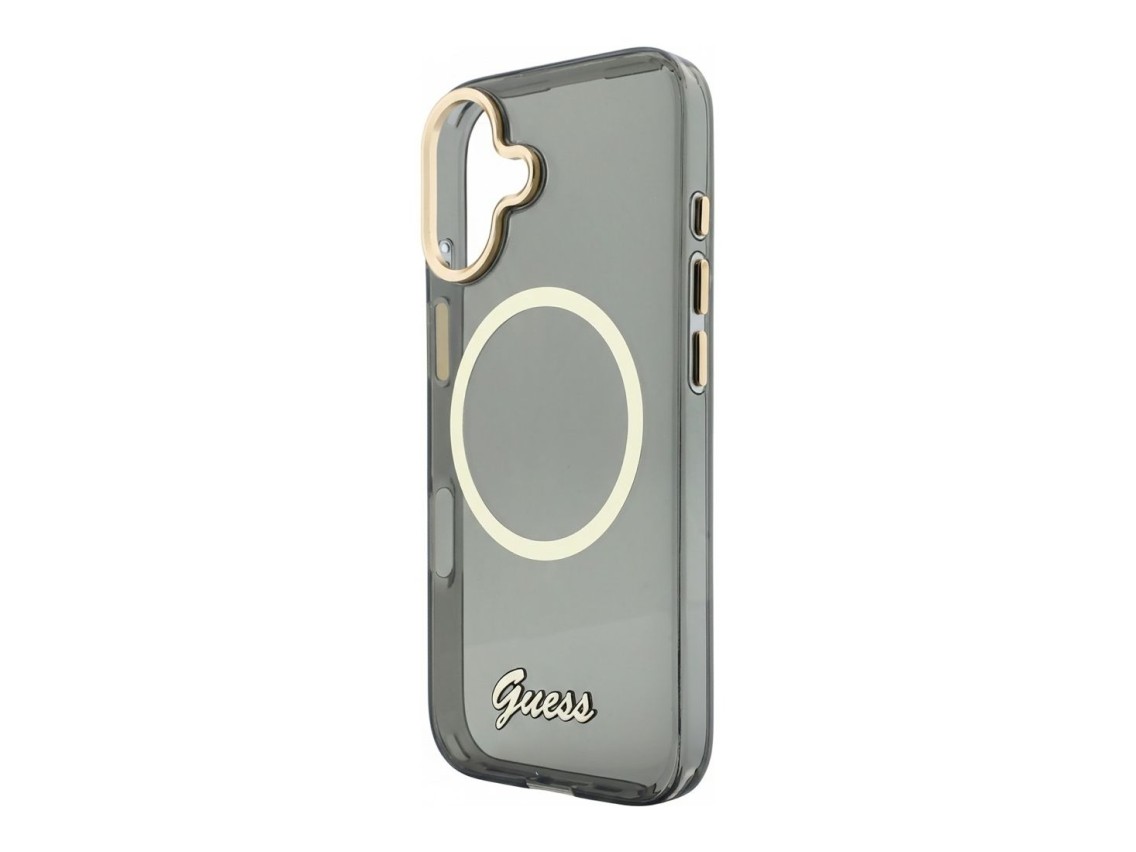 Guess IML Script Metal MagSafe Case for iPhone 17 - Black
