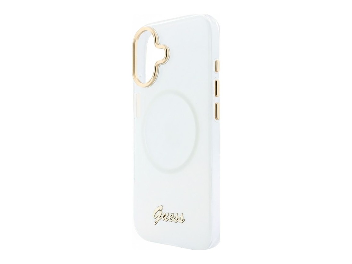 Funda met�lica MagSafe Guess IML Gradient Script para iPhone 17 - Blanca