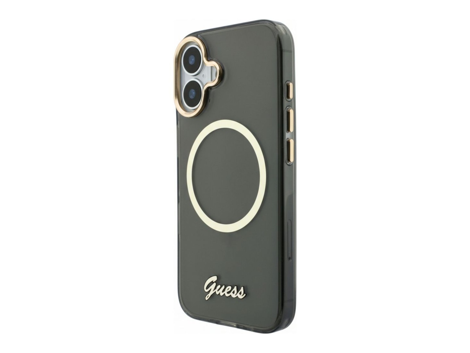 Guess IML Script Metal MagSafe Case for iPhone 17 - Black