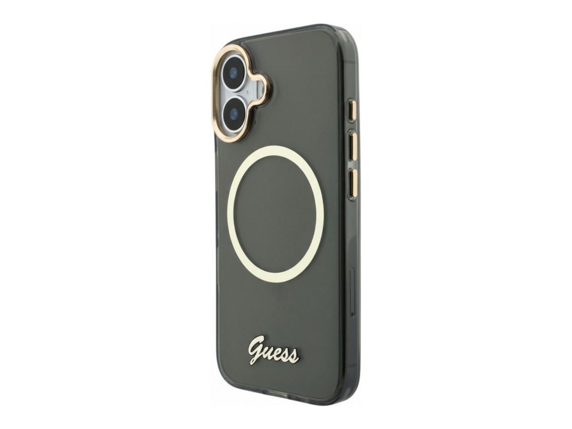Guess IML Script Metal MagSafe Case for iPhone 17 - Black
