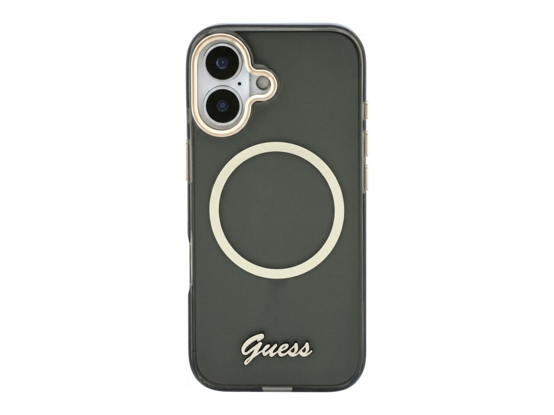 Guess IML Script Metal MagSafe Case for iPhone 17 - Black