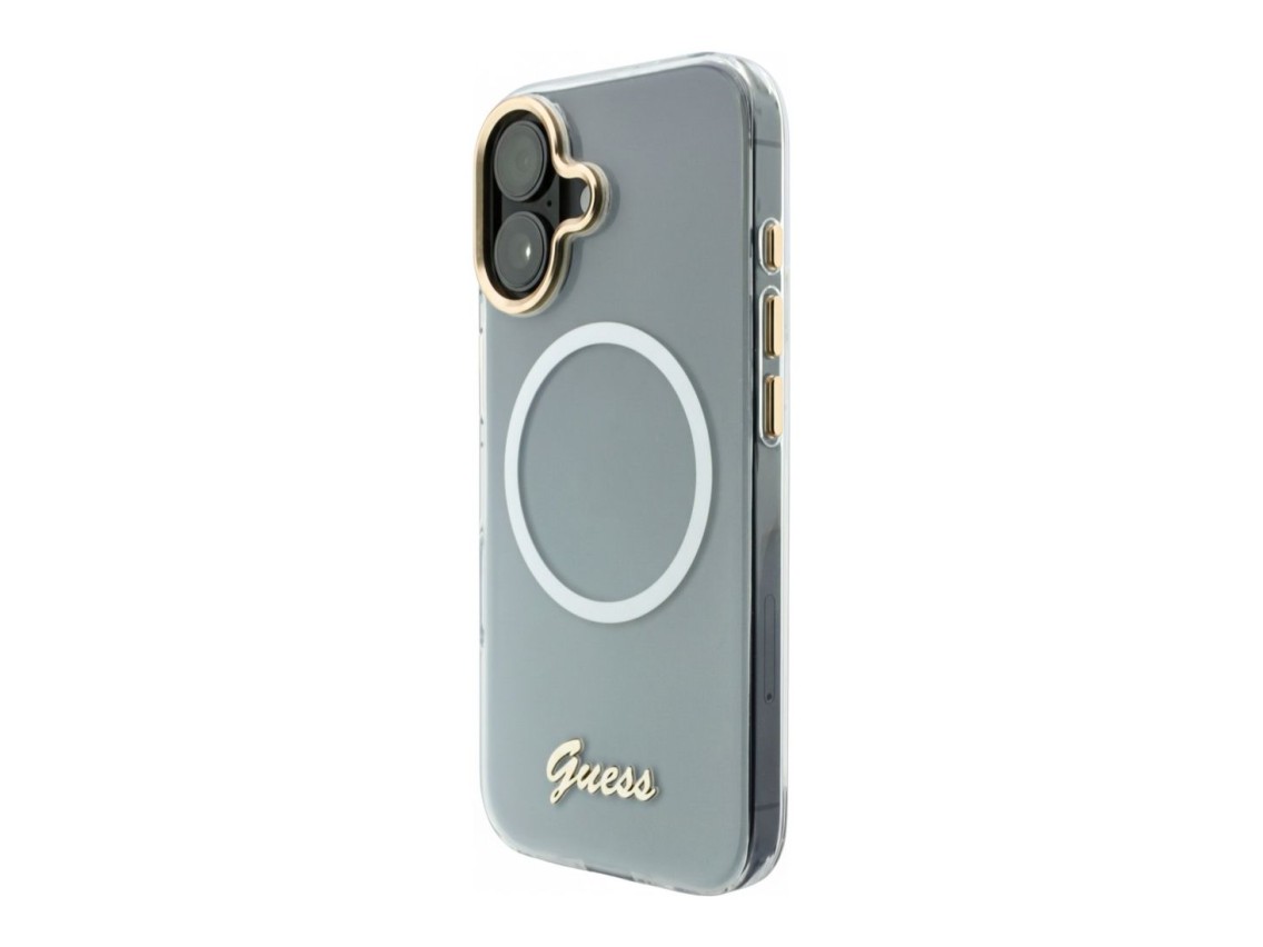 Funda met�lica MagSafe Guess IML Gradient Script para iPhone 17 - Blanca