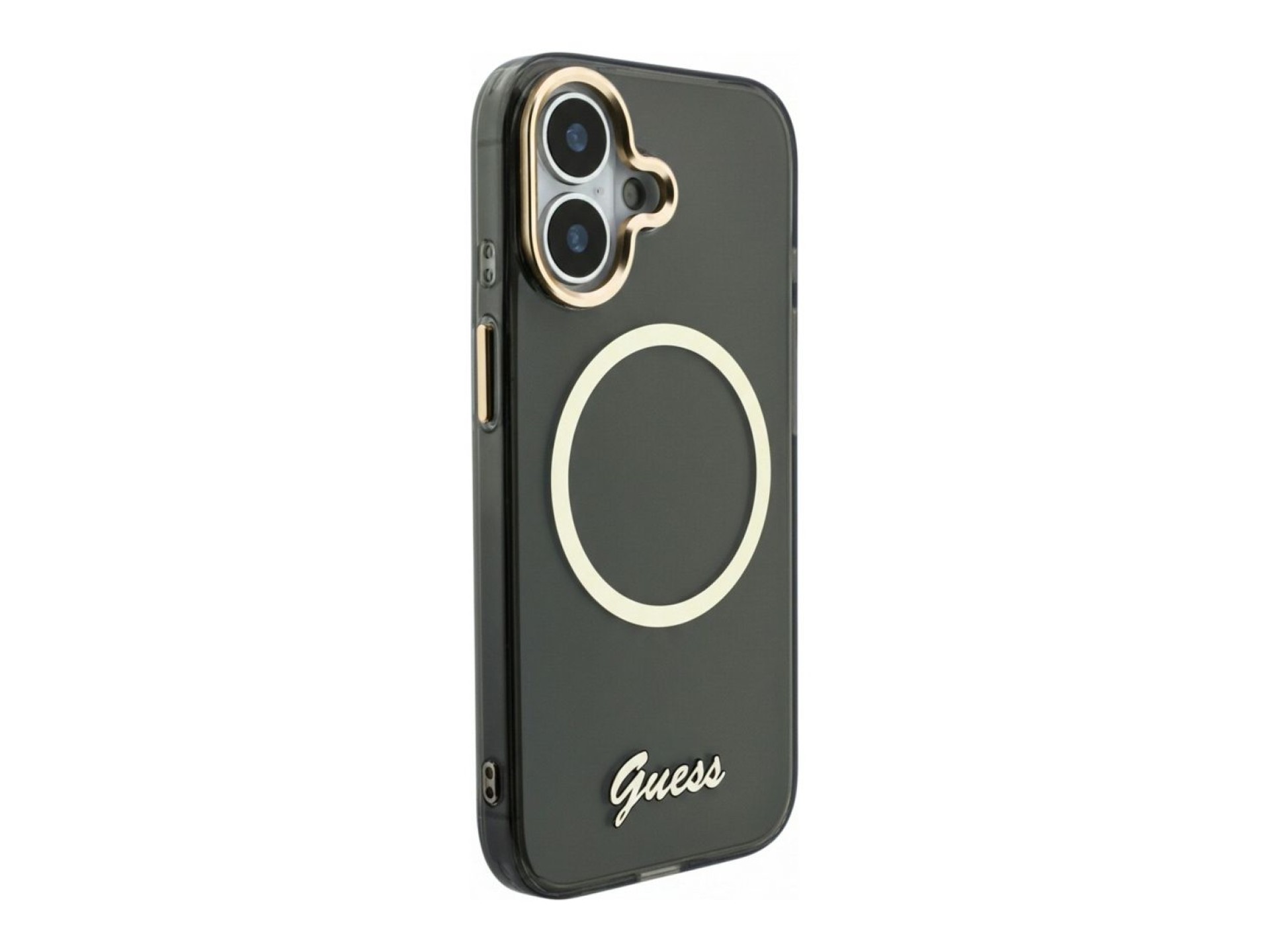 Guess IML Script Metal MagSafe Case for iPhone 17 - Black