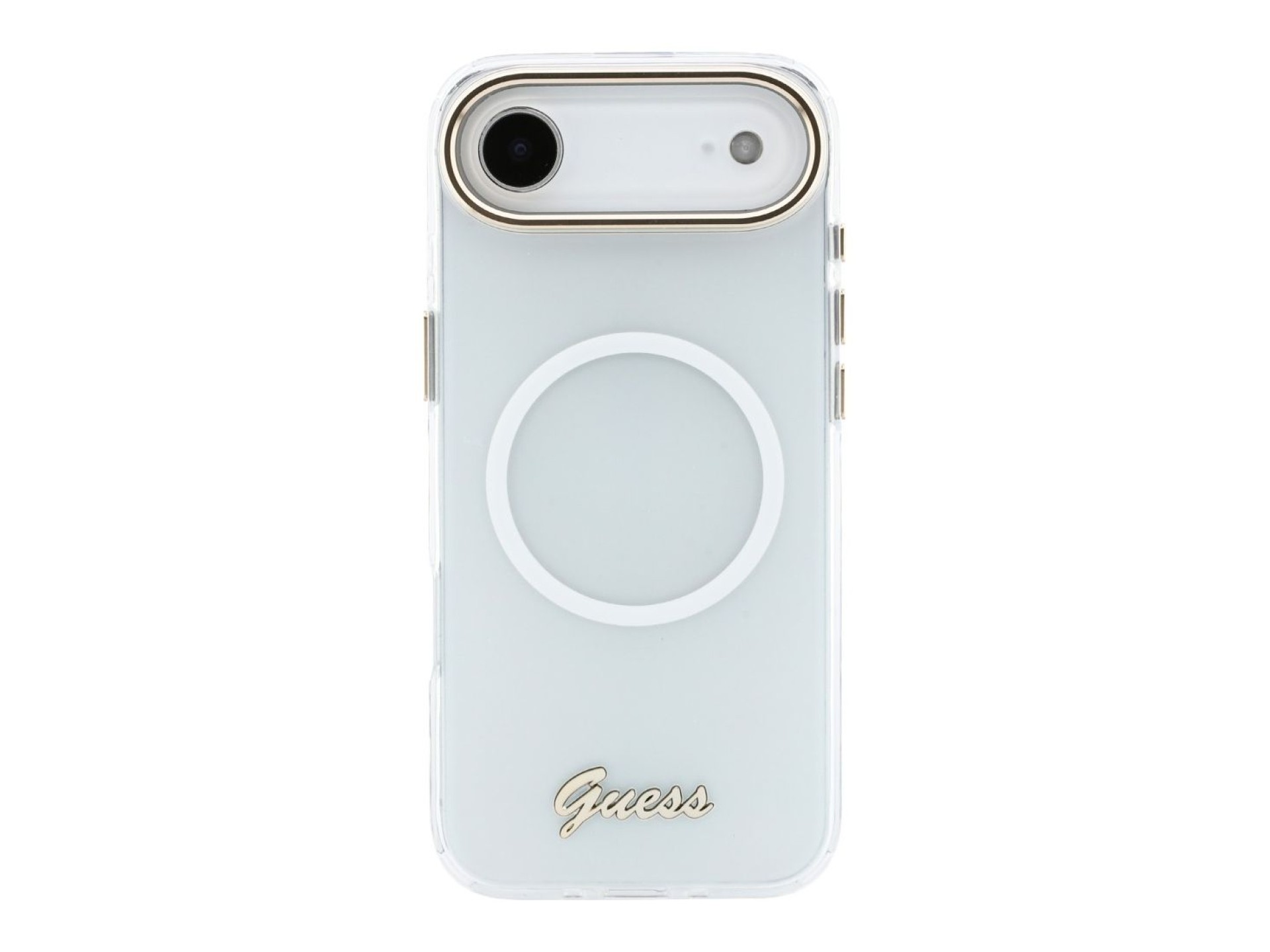 Guess IML Gradient Script Metal MagSafe Case for iPhone Air - White