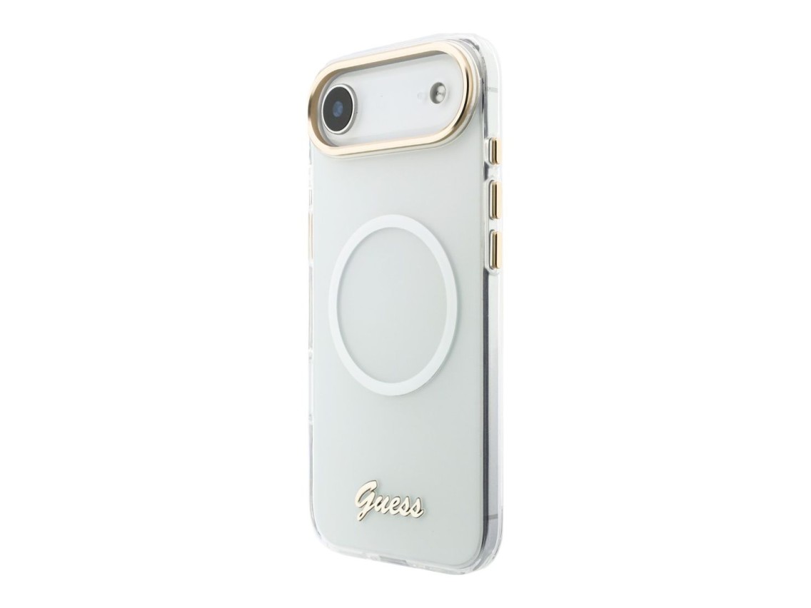 Guess IML Gradient Script Metal MagSafe Case for iPhone Air - White