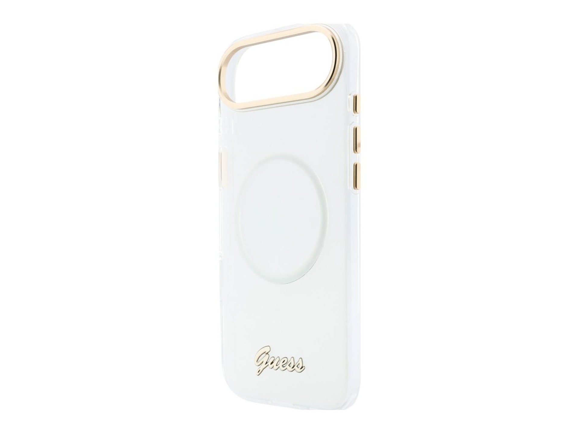 Guess IML Gradient Script Metal MagSafe Case for iPhone Air - White