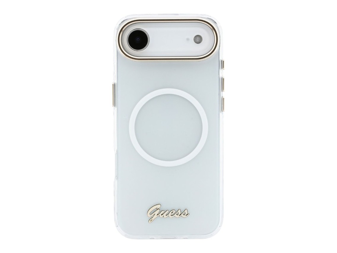 Guess IML Gradient Script Metal MagSafe Case for iPhone Air - White