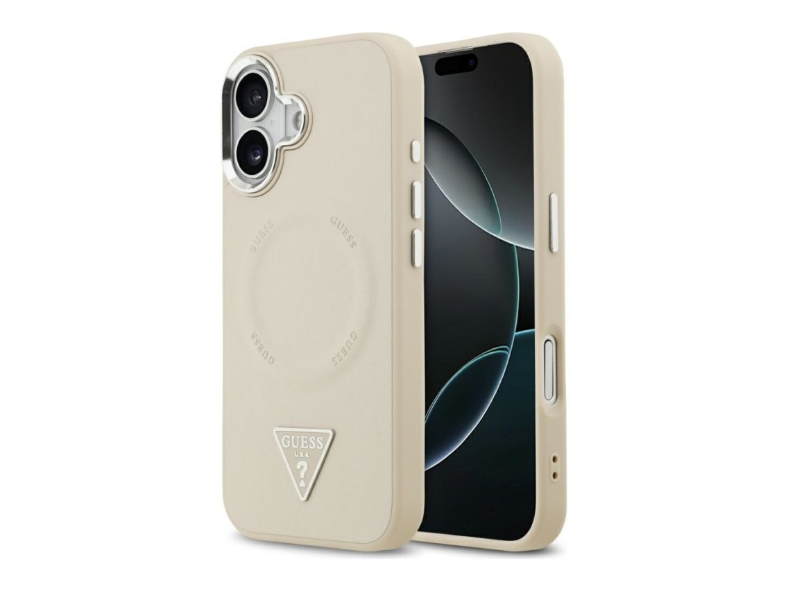 Funda Guess Triangle Logo MagSafe para iPhone 17 - Beige