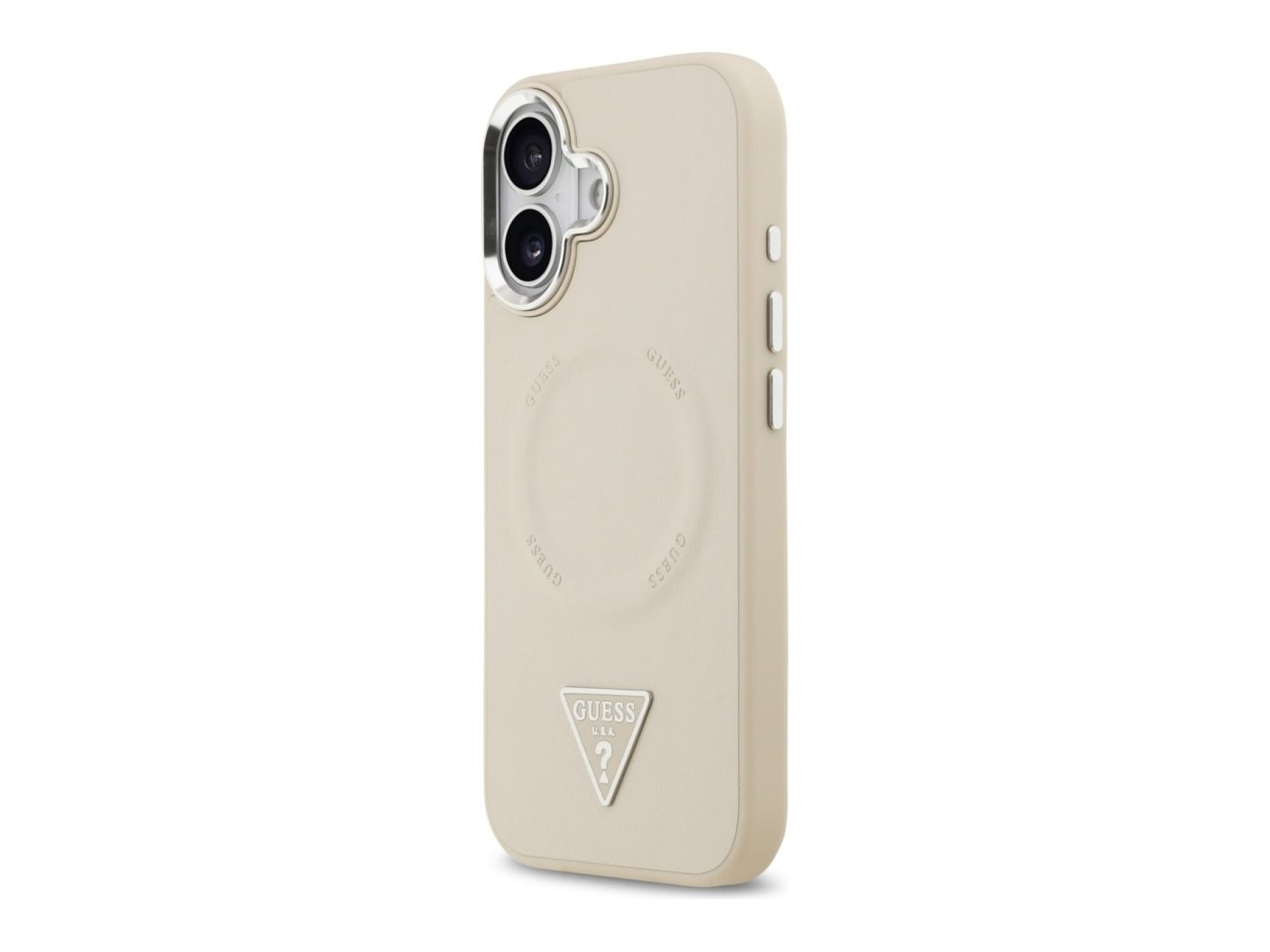 Funda Guess Triangle Logo MagSafe para iPhone 17 - Beige
