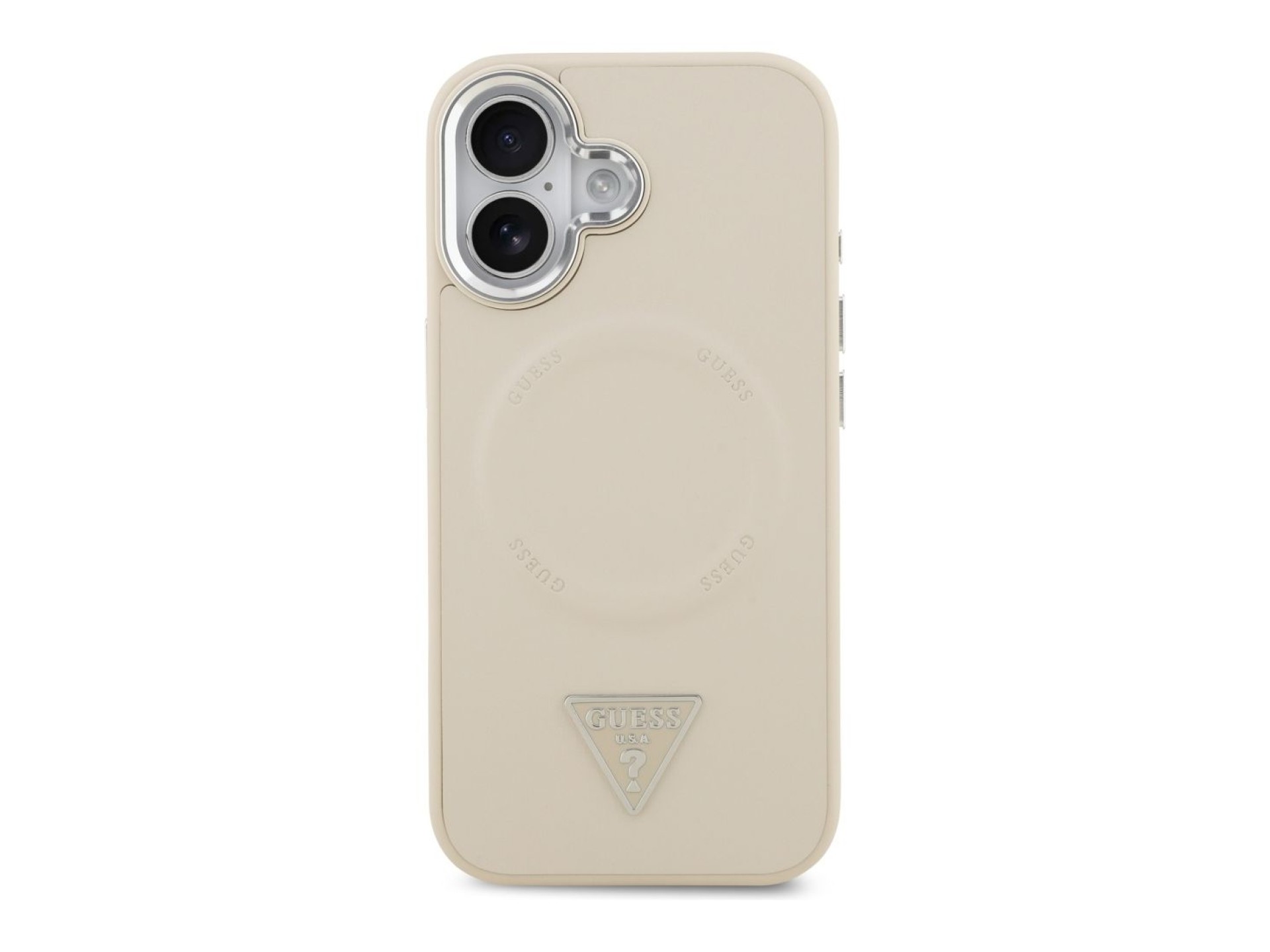 Funda Guess Triangle Logo MagSafe para iPhone 17 - Beige