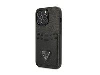 Guess Saffiano Triangle Logo Cardslot Case for iPhone 13 / 13 Pro - Black Guess Saffiano Triangle Logo Cardslot Case for iPhone 13 / 13 Pro - Black