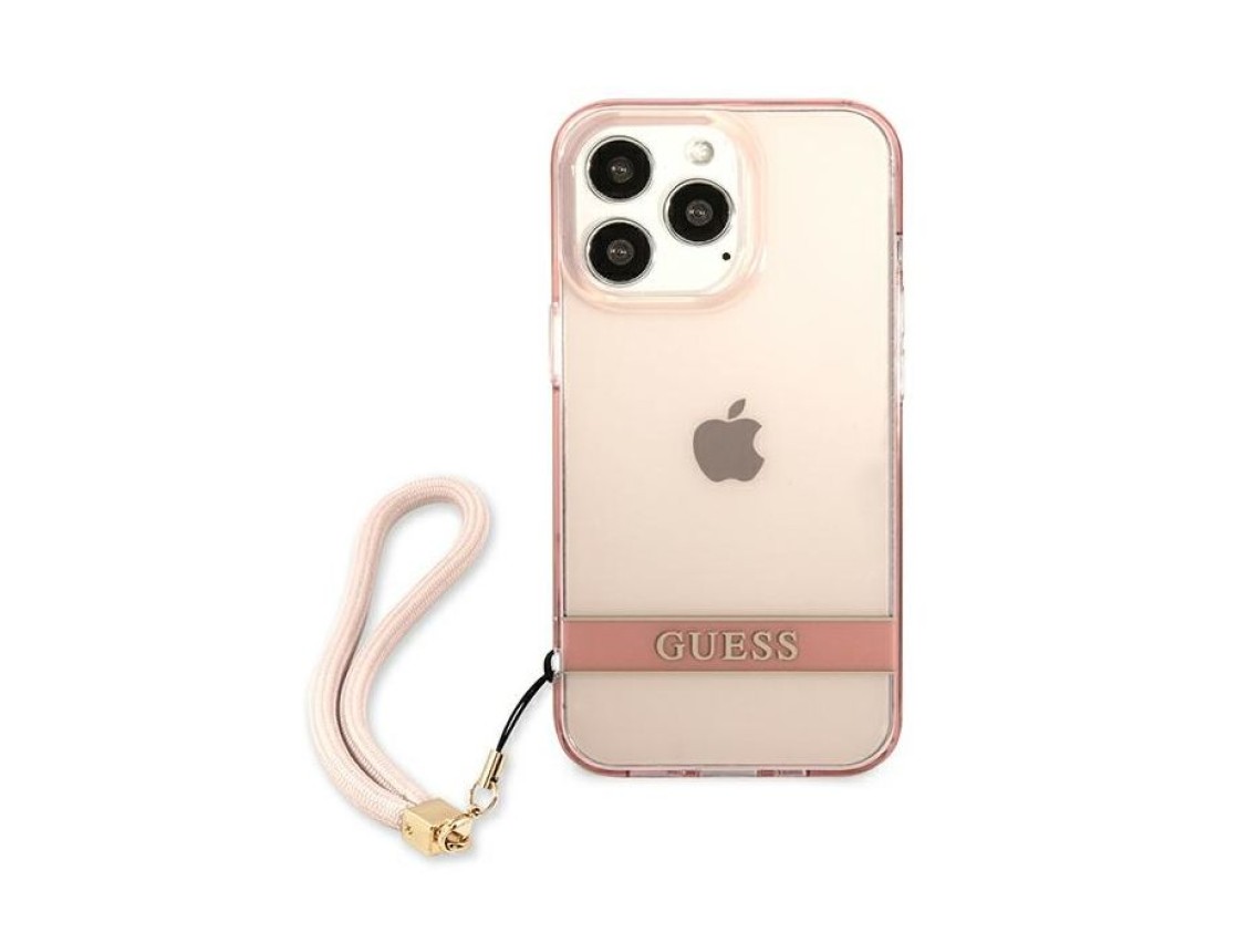 Capa Guess Translucent Strap para iPhone 13 Pro Max - Rosa
