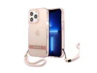 Funda transl�cida Guess con correa para iPhone 13 Pro Max - Rosa