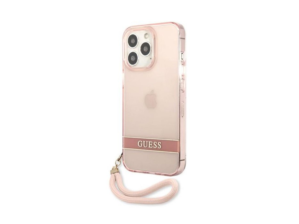 Capa Guess Translucent Strap para iPhone 13 Pro Max - Rosa