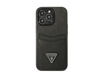 Guess Saffiano Triangle Logo Cardslot Case for iPhone 13 / 13 Pro - Black Guess Saffiano Triangle Logo Cardslot Case for iPhone 13 / 13 Pro - Black