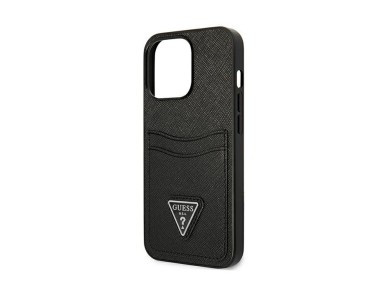 Guess Saffiano Triangle Logo Cardslot Case for iPhone 13 / 13 Pro - Black Guess Saffiano Triangle Logo Cardslot Case for iPhone 13 / 13 Pro - Black