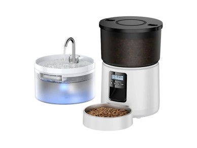 ROJECO Button 3L Food Dispenser with 2L Water Dispenser ROJECO Button 3L Food Dispenser with 2L Water Dispenser