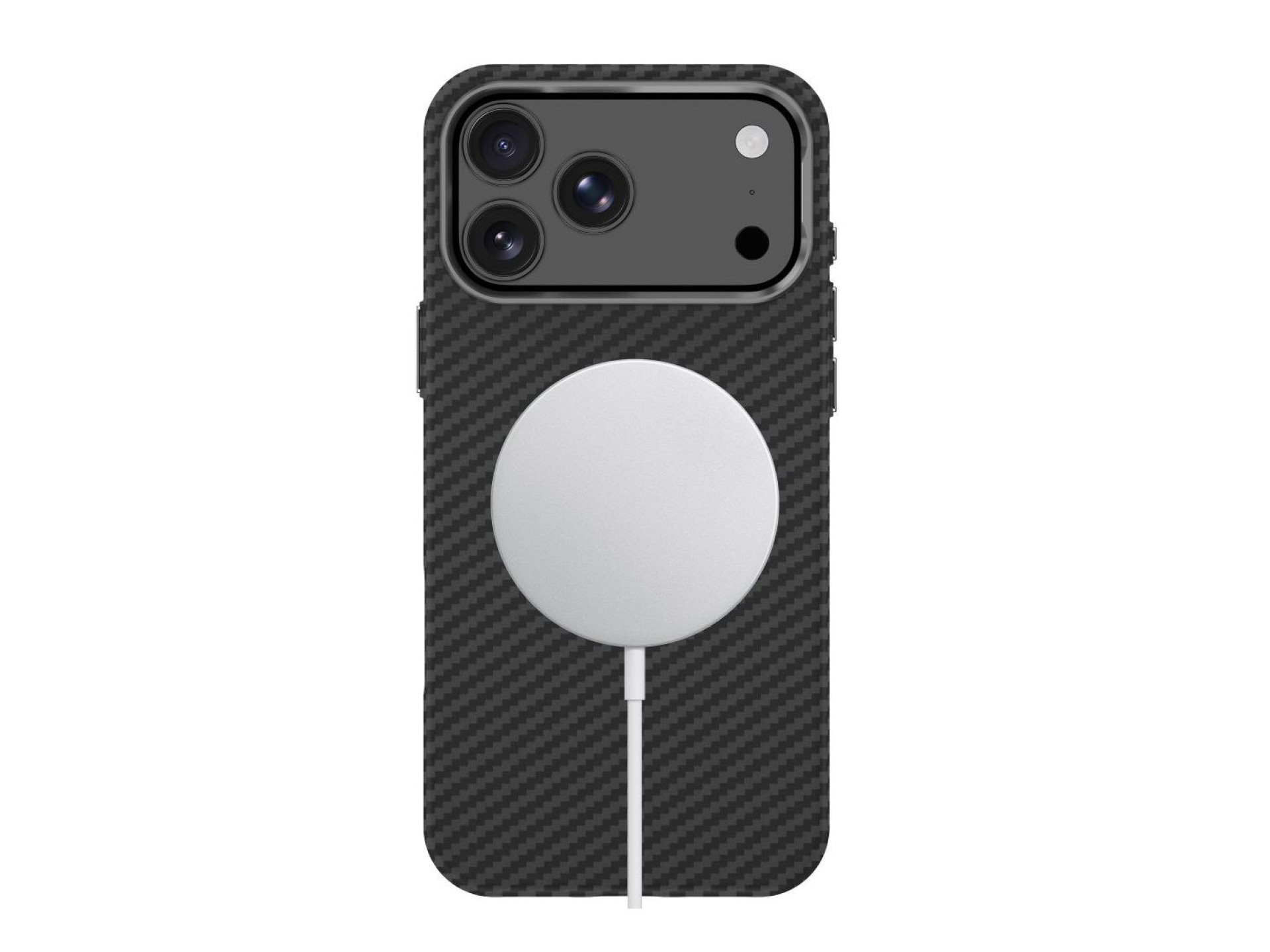 Tech-Protect Ion Carbon MagSafe Case for iPhone 18 Pro / 17 Pro - Black & Silver