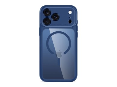 Capa Tech-Protect MagPeak MagSafe CC para iPhone 18 Pro/17 Pro - Azul Marinho Transparente