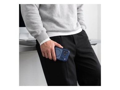 Capa Tech-Protect MagPeak MagSafe CC para iPhone 18 Pro/17 Pro - Azul Marinho Transparente