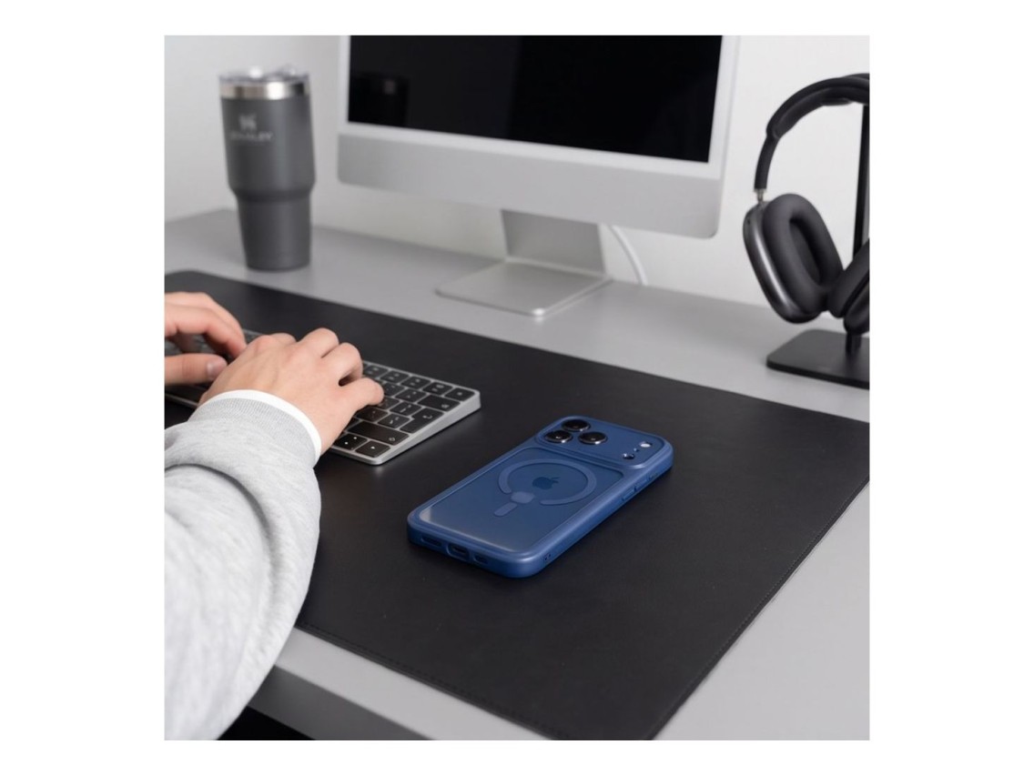 Tech-Protect MagPeak MagSafe CC Case for iPhone 18 Pro / 17 Pro - Clear Navy Blue