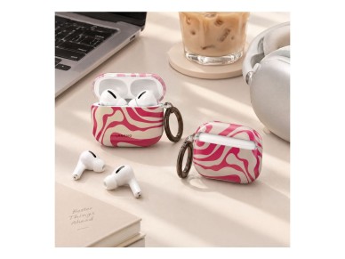 Capa protetora Lamano Tech-Protect para AirPods Pro 3 - Rosa e Bege Capa protetora Lamano Tech-Protect para AirPods Pro 3 - Rosa e Bege