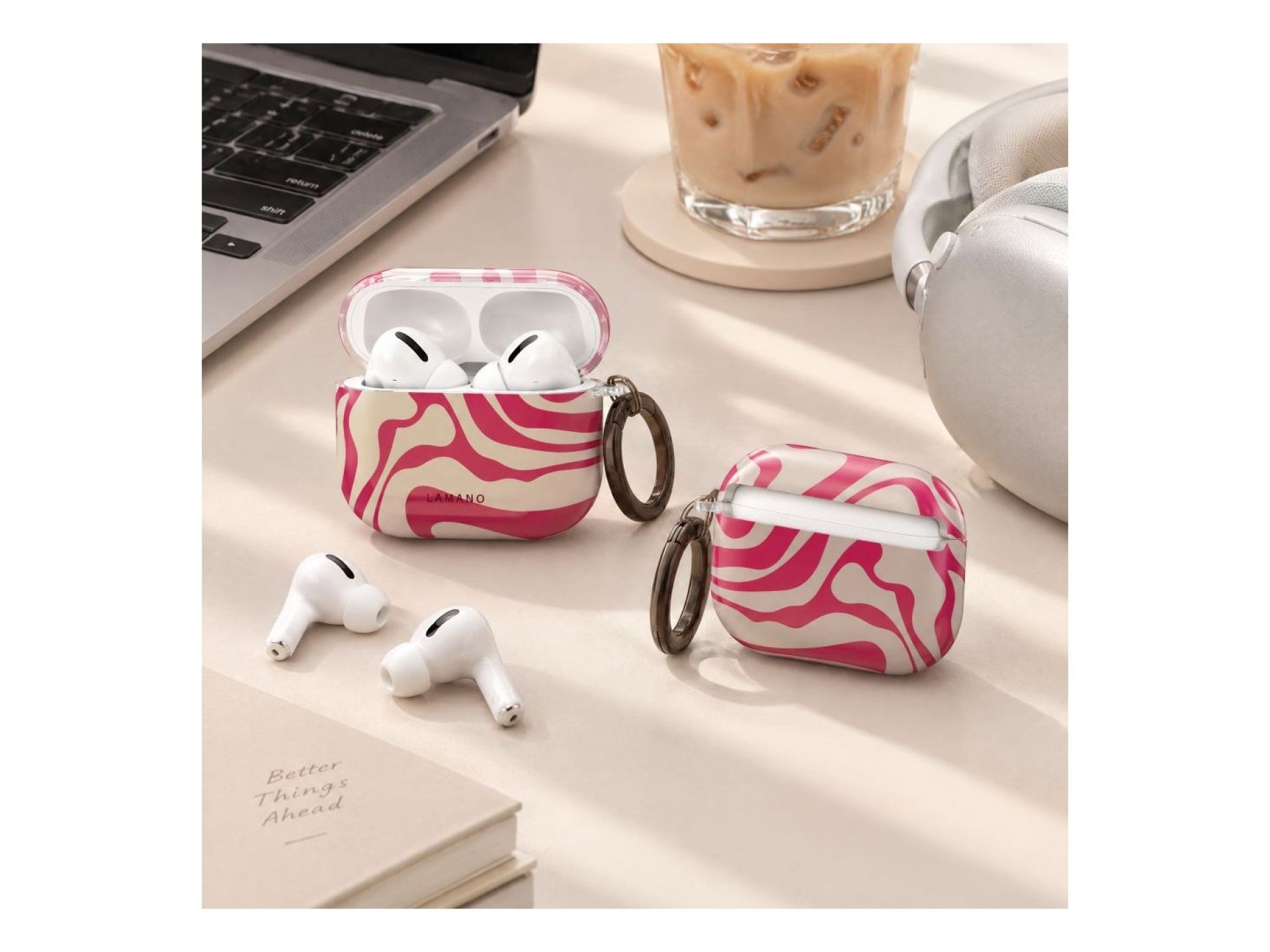 Lamano Tech-Protect Case for AirPods Pro 3 - Pink and Beige