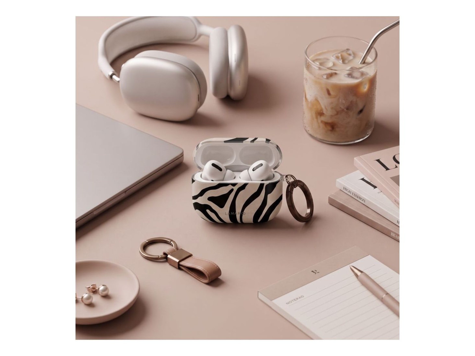 Tech-Protect Lamano case for AirPods Pro 3 - black and beige
