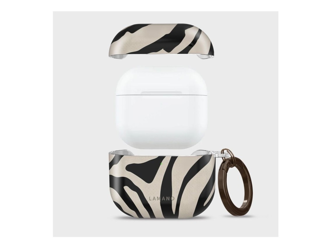 Capa Tech-Protect Lamano para AirPods 4/5 - preta e bege