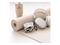Capa Tech-Protect Lamano para AirPods 4/5 - preta e bege Capa Tech-Protect Lamano para AirPods 4/5 - preta e bege