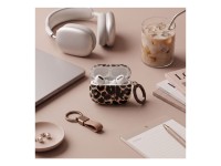 Capa Tech-Protect Lamano para AirPods 4/5 - preta e castanha Capa Tech-Protect Lamano para AirPods 4/5 - preta e castanha