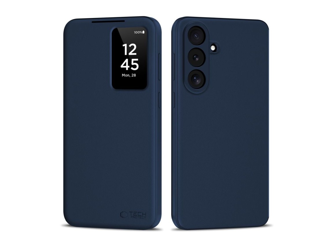 Capa carteira inteligente Tech-Protect para Samsung Galaxy S26 FE - Azul marinho mate