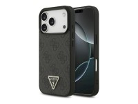 Capa Guess Leather 4G Triangle Strass MagSafe para iPhone 18 Pro / 17 Pro - Preta Capa Guess Leather 4G Triangle Strass MagSafe para iPhone 18 Pro / 17 Pro - Preta