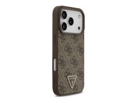 Guess Leather 4G Triangle Strass MagSafe Case for iPhone 18 Pro / 17 Pro - Brown Guess Leather 4G Triangle Strass MagSafe Case for iPhone 18 Pro / 17 Pro - Brown