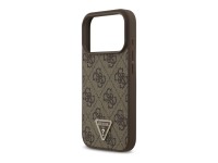 Guess Leather 4G Triangle Strass MagSafe Case for iPhone 18 Pro / 17 Pro - Brown Guess Leather 4G Triangle Strass MagSafe Case for iPhone 18 Pro / 17 Pro - Brown