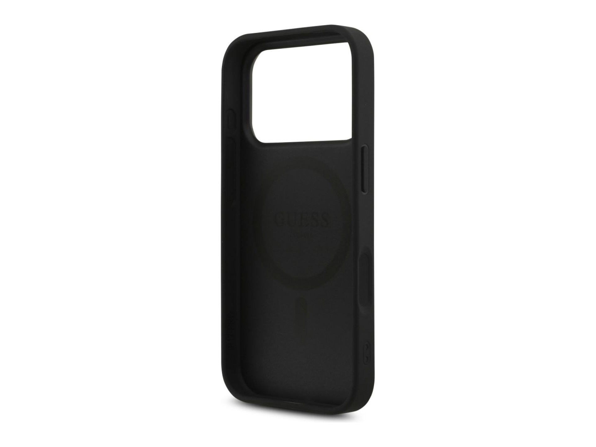 Guess Leather 4G Triangle Strass MagSafe Case for iPhone 18 Pro / 17 Pro - Black