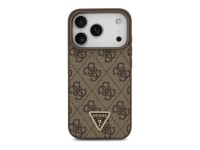 Guess Leather 4G Triangle Strass MagSafe Case for iPhone 18 Pro / 17 Pro - Brown Guess Leather 4G Triangle Strass MagSafe Case for iPhone 18 Pro / 17 Pro - Brown