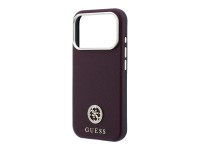 Guess Grained Round Strass Logo MagSafe Case for iPhone 18 Pro Max / 17 Pro Max - Burgundy