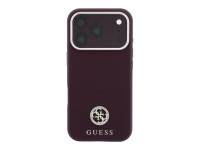 Guess Grained Round Strass Logo MagSafe Case for iPhone 18 Pro Max / 17 Pro Max - Burgundy