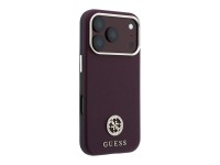 Guess Grained Round Strass Logo MagSafe Case for iPhone 18 Pro Max / 17 Pro Max - Burgundy